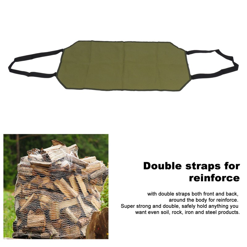 Large Canvas Firewood Carrier Log Bag Indoor Fireplace Log Carrier