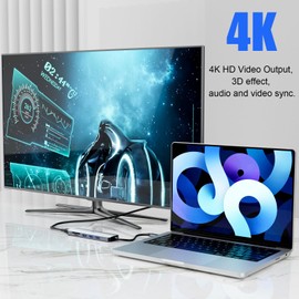 TOTU USB C HUB, 6 in 1 Docking Station USB C Multiport Adapter with 4K HDMI Output, USB 3.0 Up to 5Gpbs, SD&TF Card Slot, Compatible for Laptop and Other Type C Laptops