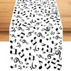 Linen Musical Notes Table Runner Black and White Musical Notes