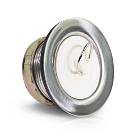 Highcraft 9783 Stainless Steel Bath Tub Drain Assembly with Rubber Stopper Strainer for RV Mobile Showers or Bar and Bathroom Sinks