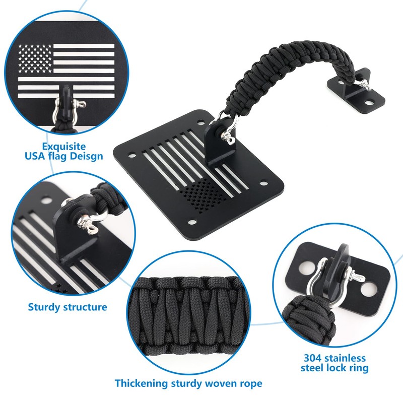 Compatible with Jeep Wrangler JK JKU 2007-2018 Tailgate Check Tailgate
