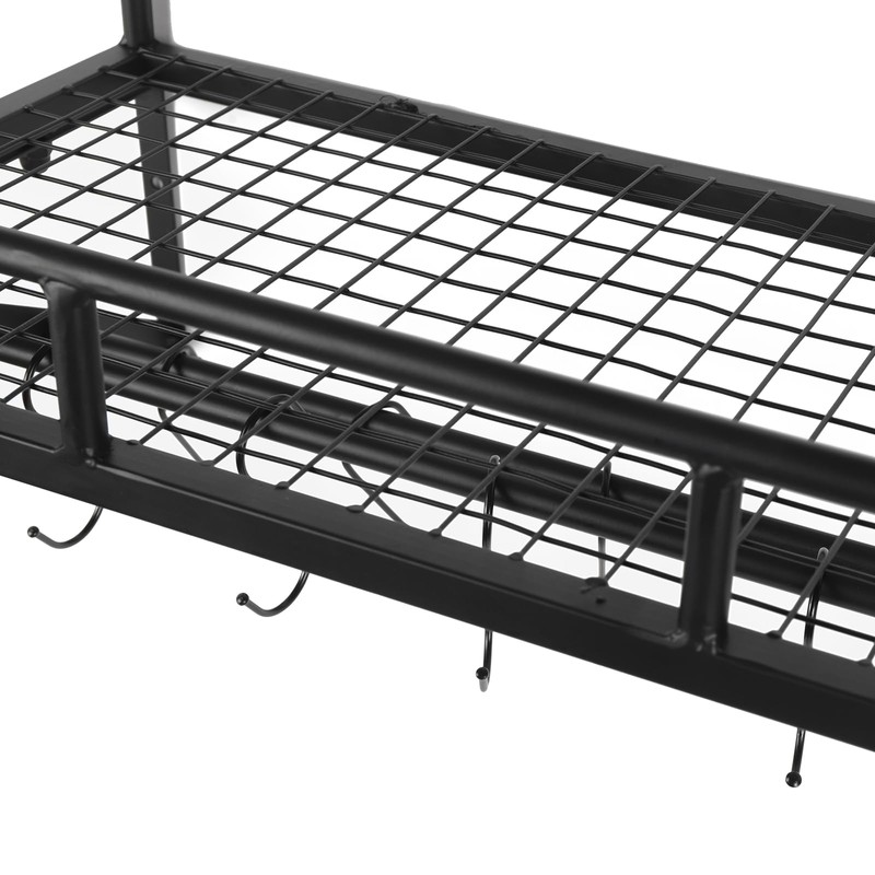 ILWorkTLs Wall Mounted Pot Rack with 2 Hanging Rails and