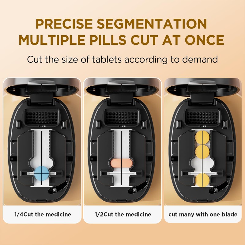 Pill Cutter Splitter for Small and Tiny Pills, 1/2 1/4