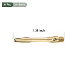 YOKIVE 6 Pcs Dart Shafts, Indoor Outdoor Aluminum Medium 2BA Thread Dart Stems Replacement Dart Accessories | Home, Club, Camping (Brass Tone, 35mm)