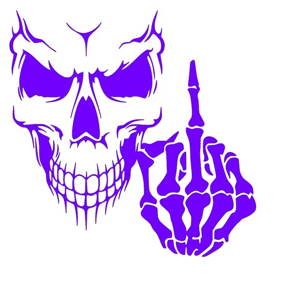 Skeleton with Middle Finger Vinyl Decal Sticker Car Window Wall