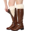 Womens Fur Trim Boot Cuff Top Cover Leg Warmers Ivory