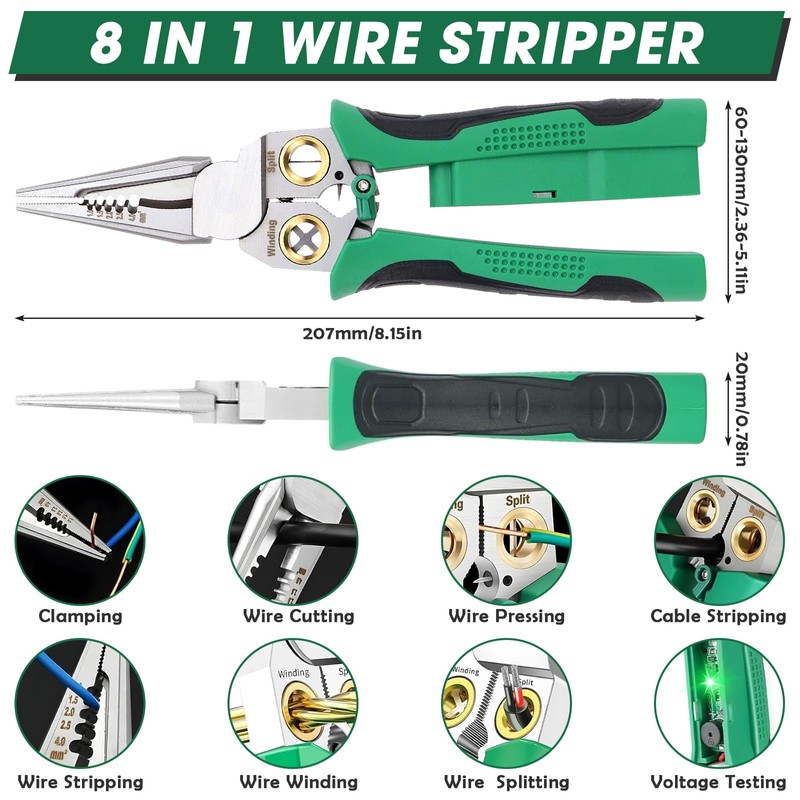 NCTNCX Wire Stripper, Multi-Purpose Wire Stripper with Current Measurement Function,