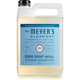 MRS. MEYER'S CLEAN DAY Liquid Dish Soap Refill, Rain Water, 48 fl. oz