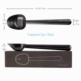 Easyworkz Stainless Steel Long Hollow Handle Coffee Scoop,7g Measuring Spoon for Ground Coffee and Loose Leaf Tea, Gunmetal