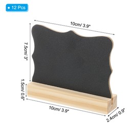 PATIKIL Mini Tabletop Chalkboard Signs, 12Pcs Small Chalkboard Signs with Easel Stand Double Side Wooden Irregular Shape Chalkboard for Food Labels Party Weddings Event Decorations
