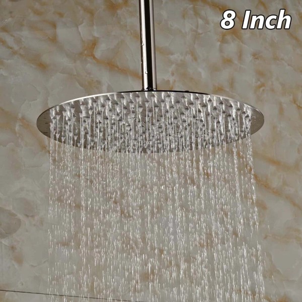 Unbranded 8" Stainless Steel Round Rainfall Shower Head for Hotel