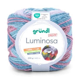 Gründl Luminosa Bobbel Gradient Wool, Crochet Wool with Colour Gradient, Knitting Yarn Needle Size 5 to 6 mm, 200 g (04)