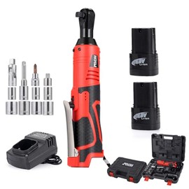 HORMY 16.8V Electric Ratchet,Cordless Ratchet Tool Kit,Equipped with 2 Batteries and 1 Charger,Electric Wrench with Toolbox
