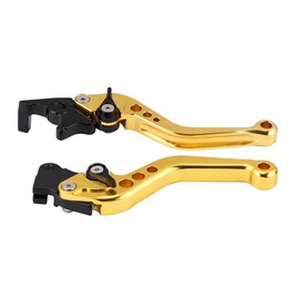Fdit Pair of 22mm 7/8" CNC Aluminum Motorcycle Clutch Drum Brake Lever Handles (Gold)