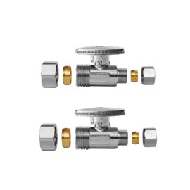 2-Pack EFIELD Straight Stop Valve 1/2" Nominal (5/8" OD) Compression x 3/8" OD, 1/4-Turn