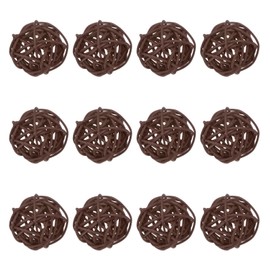 M METERXITY 12-Pack Wicker Rattan Balls 40mm/1.6 Inch Decorative Rattan Balls Orbs Vase Fillers Bowl Fillers for Christmas/Weddings/Thanksgiving/DIY Crafts/Home Decor [Brown]