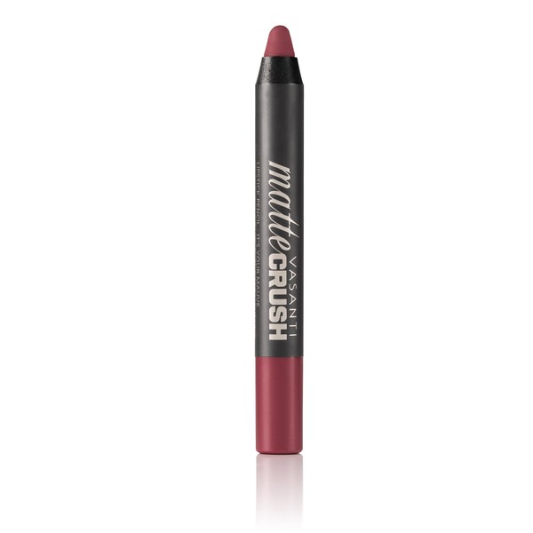 Vasanti Cosmetics Matte Crush Lipstick Pencil (It's Your Mauve) Long-Lasting Waterproof Soft Velvety Matte Lip Liner