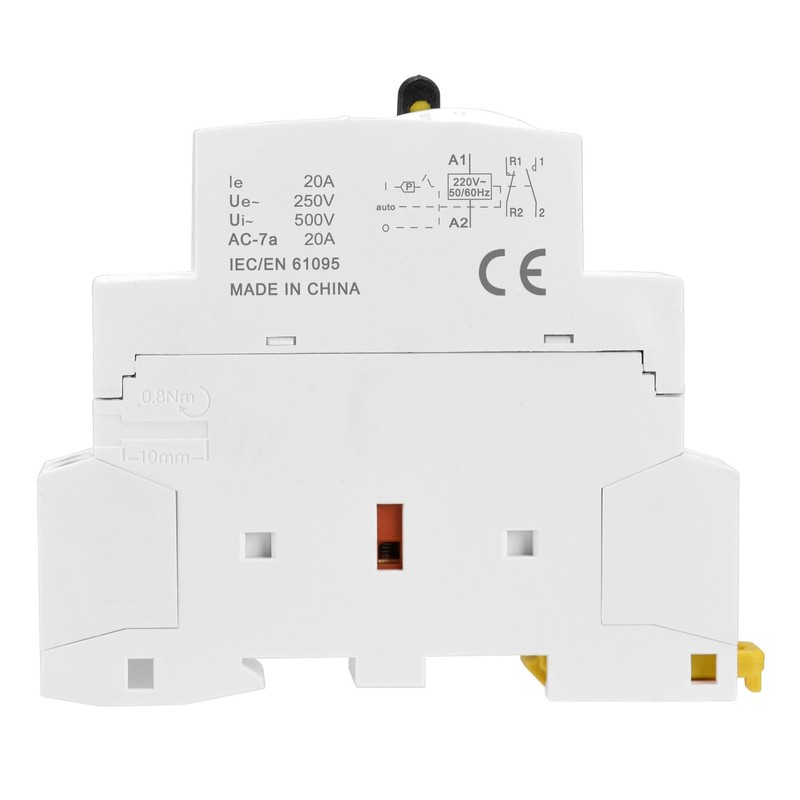 Heschen Modular Household AC Contactor, HS1-20M/11, 20A, 2 Pole, 1NO