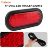 6 Pcs 6 Inch Red Oval Led Trailer Tail Lights