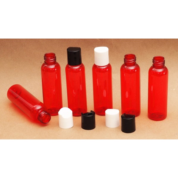 Unbranded New 4 Oz Plastic Red PET Bottles w/Dispensing white