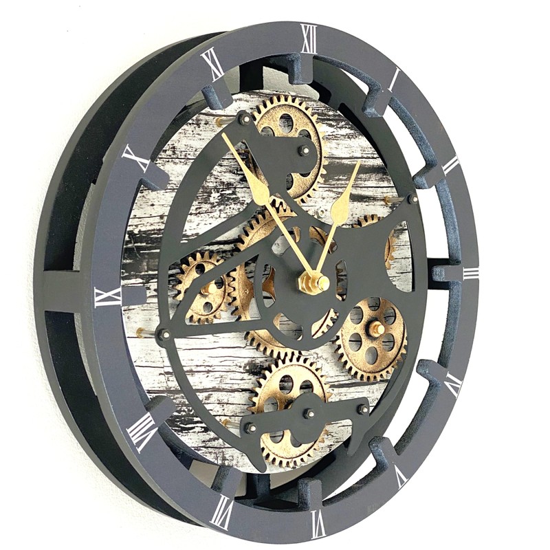 ImprovingLife The Gears Clock Desk Clock 10 inches with Real