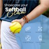 Softball Charm Bracelet (Orange/Black) Bracelets for Girls, Adjustable Bracelet with