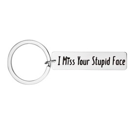 Long Distance Relationship Gifts for Him Her Funny Birthday Christmas Gifts for Girlfriend Boyfriend I Miss Your Stupid Face Keyring Gift for Wife Husband Anniversary Romantic Gifts for Couple