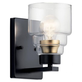 Kichler Vionnet 8.5" 1 Light Wall Sconce with Clear Glass in Black