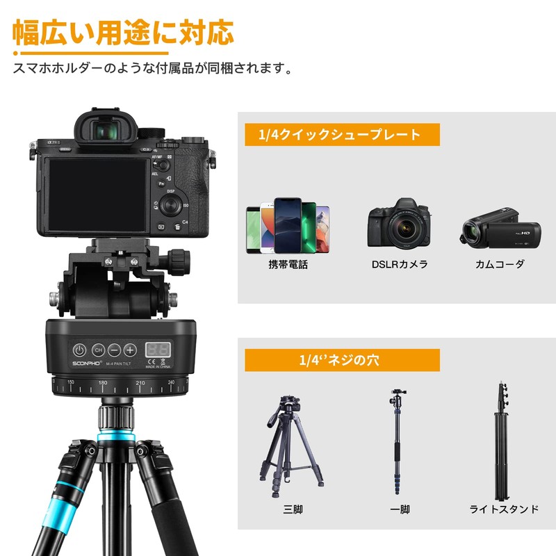 SOONPHO M4 Electric Cloud Head, Automatic Electric Head Panoramic Tripod