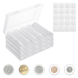 300 Pcs 30mm Coin Capsules Holder with Foam Gasket and Plastic Storage Organizer Box, 5 Sizes (17/20/25/27/30mm) Coins Collector Case Protector for Coin Collection Supplies