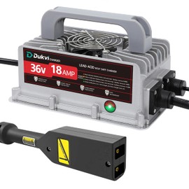 36V 18A Golf Cart Battery Charger for EZGO TXT, D-Style Plug, Smart Charger for Lead-Acid Batteries