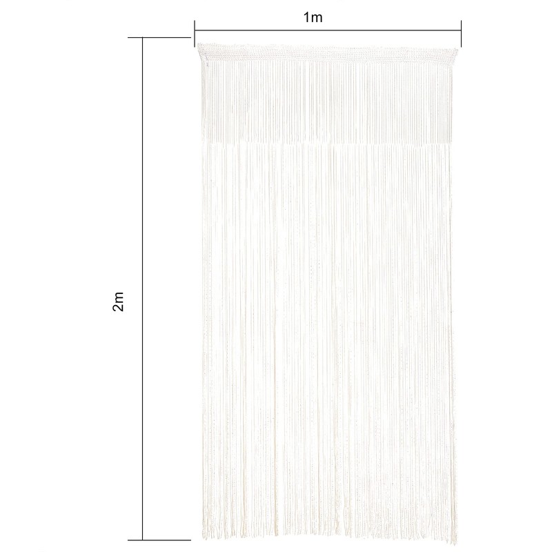 Airssory Polyester Silk String Curtain with Fringe for Room Divider