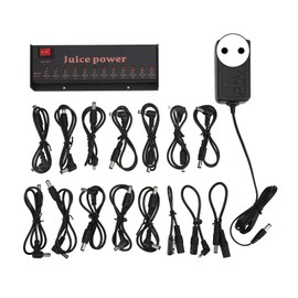 Guitar Effect Pedal Power Supply 12 Channel Isolated DC Outputs 9V 12V 18V 100mA 500mA 100‑240VEU Plug