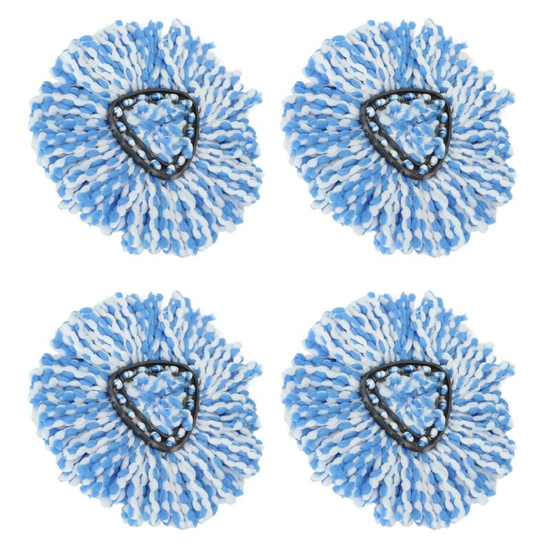 4Pcs Microfiber Rotating Mop Head 360 Spinning Triangular Mop Replacement