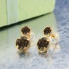 Gem Stone King 14K Yellow Gold Brown Smoky Quartz Earrings