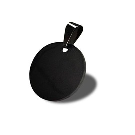 TSJ Stamping Blanks Round Metal Charms 10 PCS, Stainless Steel Blank Stamping Tags with Hole, 1 Inch (25mm) Black Punched Circle Disc