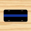 Amel Thin Blue Line License Plate Front Black Sheriff Plate