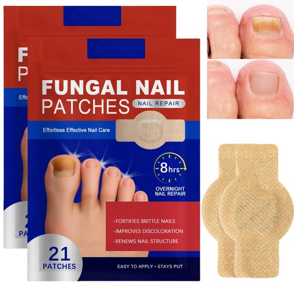 21Patches*2 Fungal Nail Treatment Patches,Extra Strong 8-Hour Repair Pads for