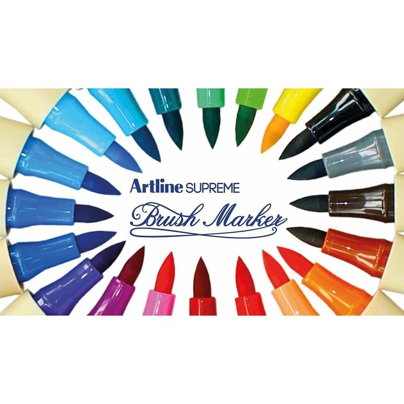 artline Blue Supreme Brush Marker Pen