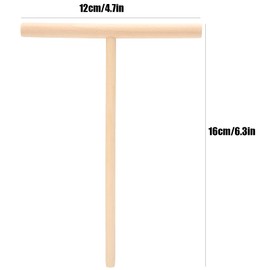2Pcs Crepe Pancake Batter Spreader, T Shaped Wooden Pancake Batter Spreader Stick Spatula Pastry Tool for Home Kitchen, 4.7x6.3inch
