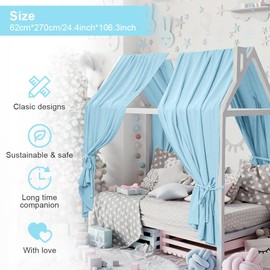 HOTUT Extra Wide Princess Bed Canopy, 2pcs Large Children Bed Canopy, 100% Cotton Girls Mosquito Net, Kids Princess Play Tents Nursery Room Decoration for Baby, for Women Bedroom Decorations