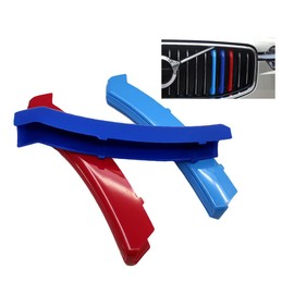 SANRILY M-Colored Grille Insert Trims Compatible with Volvo XC90 LCI Front Grill 2020-UP Front Center Kidney Grilles Tri Color for Volvo 2nd Gen Grille Decoration Covers