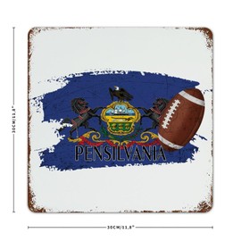 Football Theme Pensilvania 12x12 Inch Metal Signs Custom Bedroom Laundry Gate Man Cave Decor Garage Signs Playroom Fitness Exercise Aluminum Metal Sign for Shop