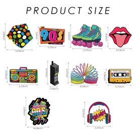 1 Set of 32 Pieces 90s Decorative Accessories, Party Ribbons, Fun Retro Accessories, Hanging Swirl Pendants, Rock Disco, Suitable for Scene Decoration