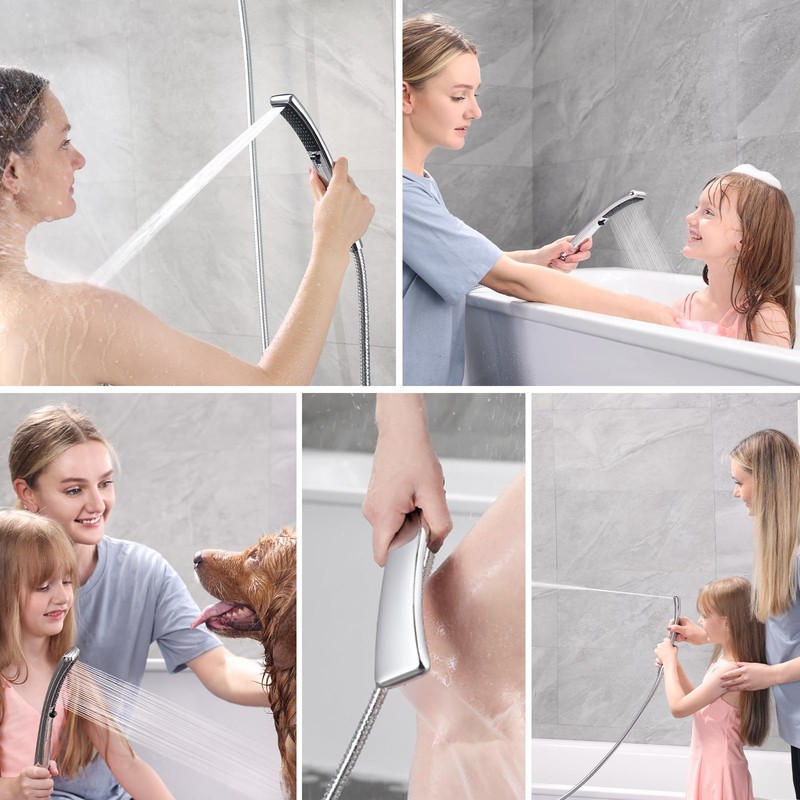 BRIGHT SHOWERS High Pressure Dual Shower Head Combo, Handheld Showerhead