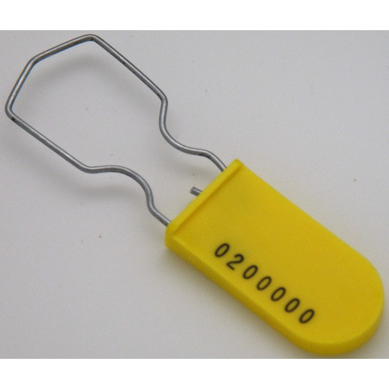 Plastic Padlock Security Seal with Large Shackle Metal Wire (Yellow,