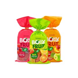 Roshen Bonny Fruit Berry, Citrus, Summer Mix Gummy Candy, Made with 25% Fruit Juice, 200grams (Variety Pack)