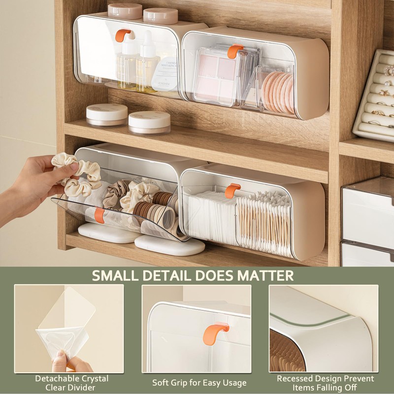 Wall Mounted Cotton Pads Holder Organizer Cotton Swab Balls Holder