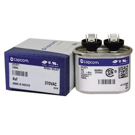 Genteq - 4 uF MFD x 370 VAC GE Industrial Replacement Capacitor Oval # C304L / 27L571