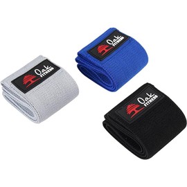 Oak Fitness Fabric Resistance Bands. Legs and Butt Non-Slip Booty Bands, Glute Bands, Workout Fitness Bands for Hips & Women/Men/Beginners/Yoga, Athletes Strength Training, Fitness (Black, Grey, Blue)